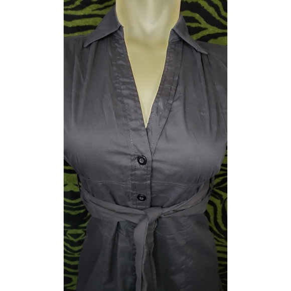 F21 Black collared button up s/s dress size S - Picture 2 of 10